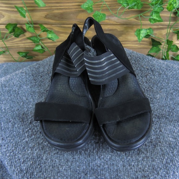 Skechers Women's Memory Foam Ankle Strap Black Fabric 9 Medium Gently Used 2025 - Picture 2 of 6